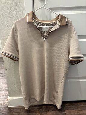 Cactus Man Ricky Singh Textured Quarter Zip Knot Polo